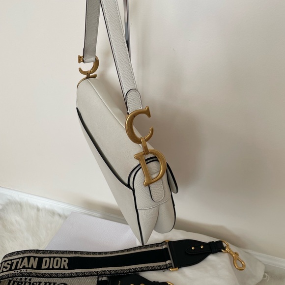 Dior medium saddle bag latte grained calfskin - Picture 2 of 12